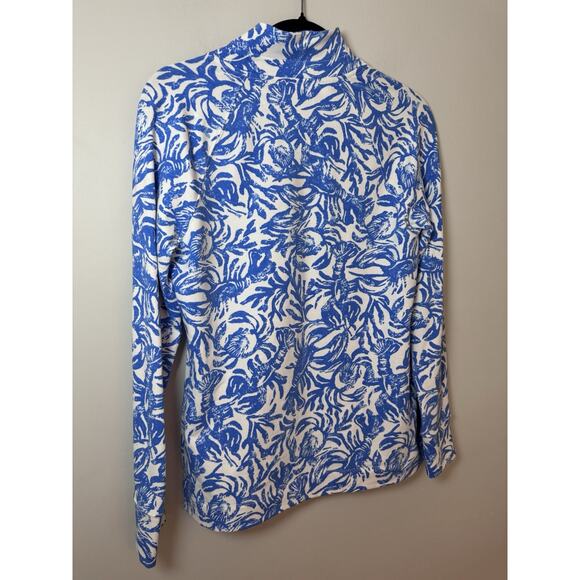 Lilly Pulitzer Lobstah Roll Skipper Popover Blue Lobster Quarter Zip Sz S EUC - Picture 14 of 15